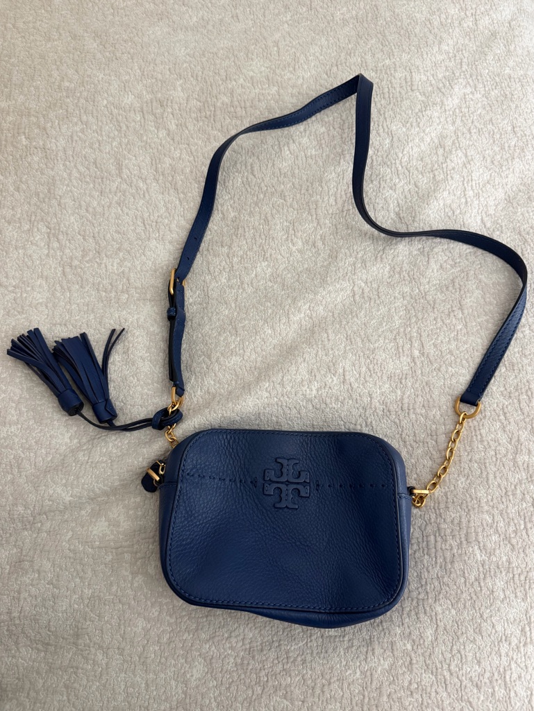 Tory Burch Mcgraw Navy Camera Bag